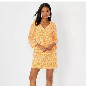 Ann Taylor Floral Eyelet Shift Dress